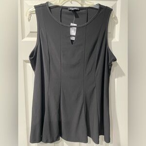 Roz & Ali Black Asymmetrical Sleeveless Top